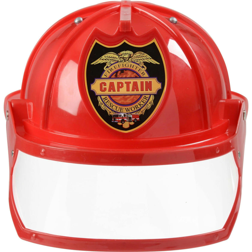 Adult Firefighter Helmet w/Visor Red