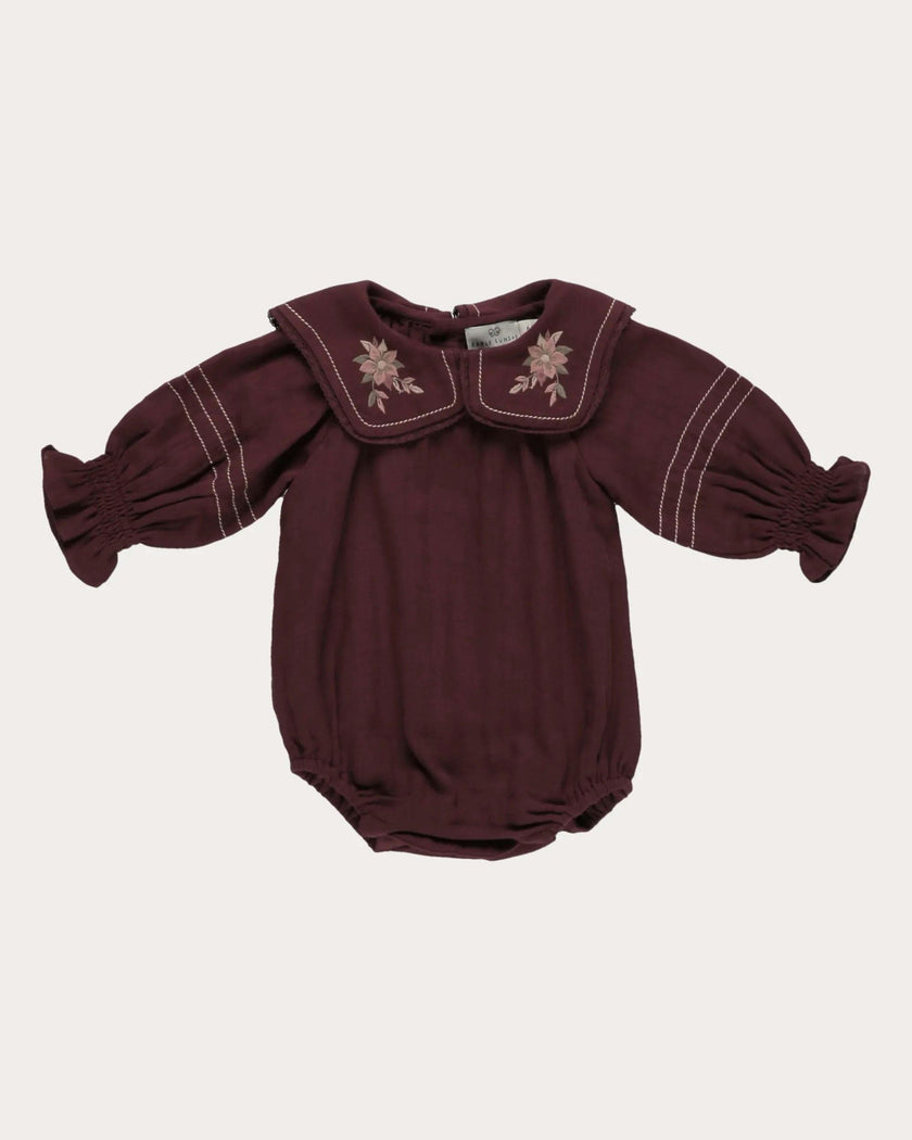 Gladys Baby Bubble Romper - Plum