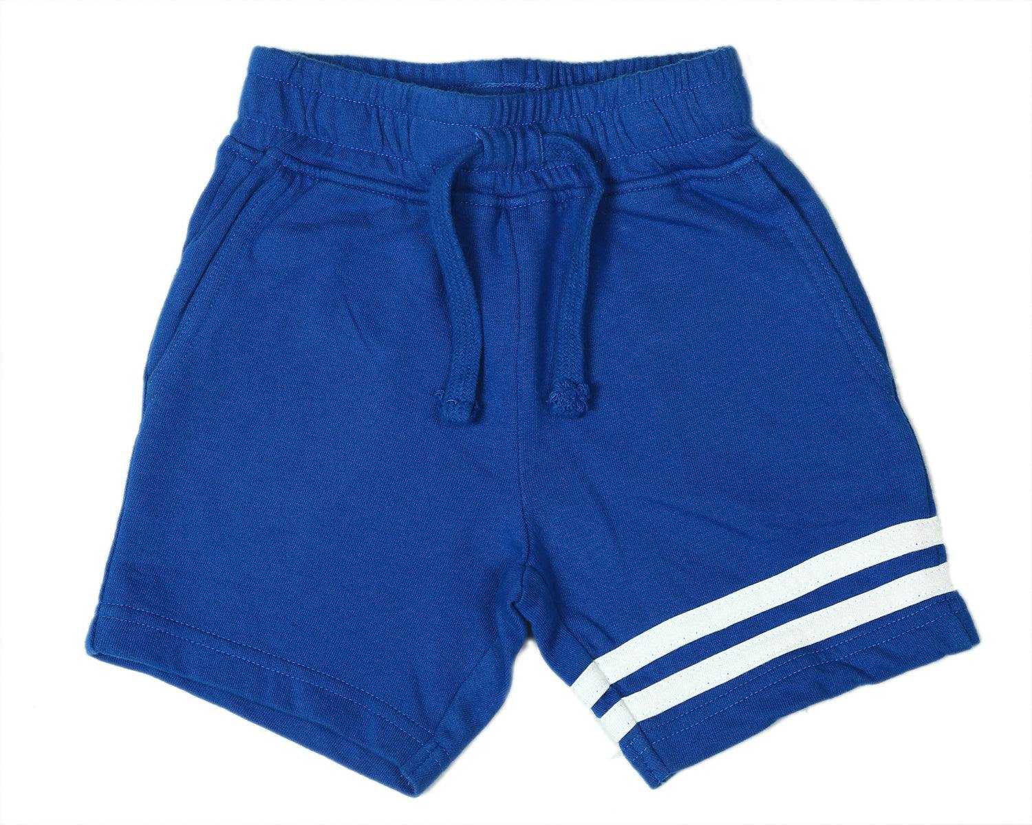 Kids Striped Sweat Shorts - Cobalt