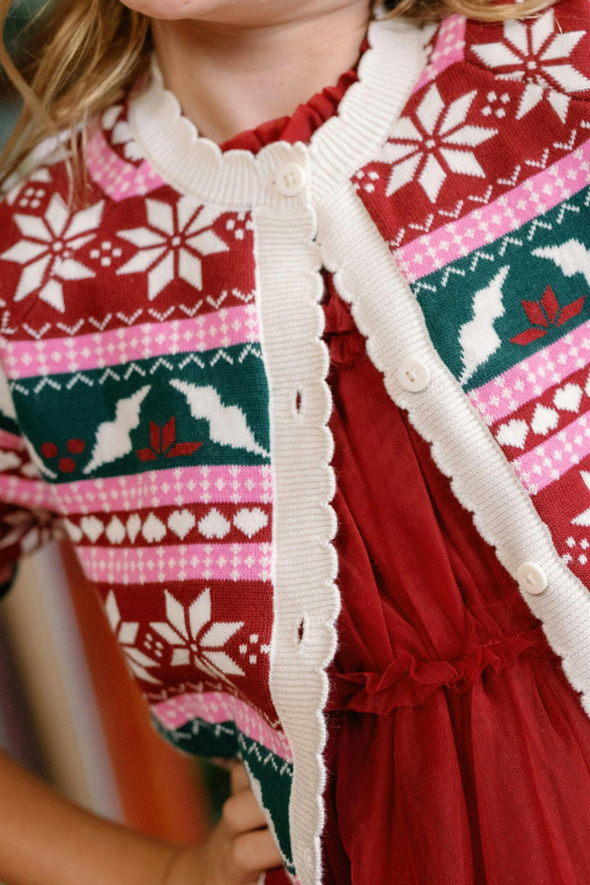 Mini Cornelia Cardigan in Festive Fair Isle