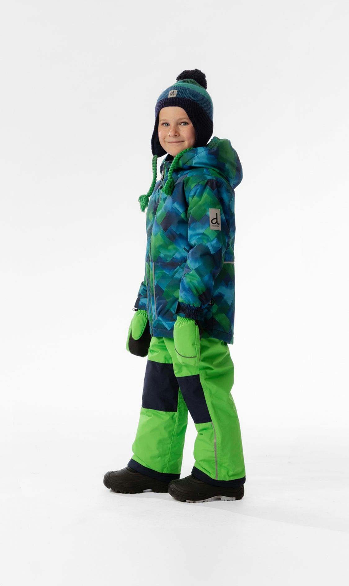 Light Weight Two Piece Chill Snowsuit Blue And Green Checkered Print