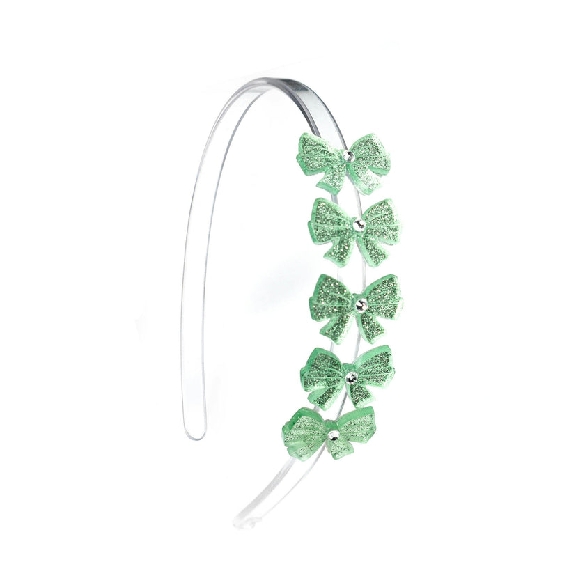 SPR - Bows Glitter Light Green Headband