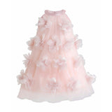 Pink Veloura Floral Bow Dress