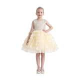 Cream Lucinda Sequin Ruffle Dress