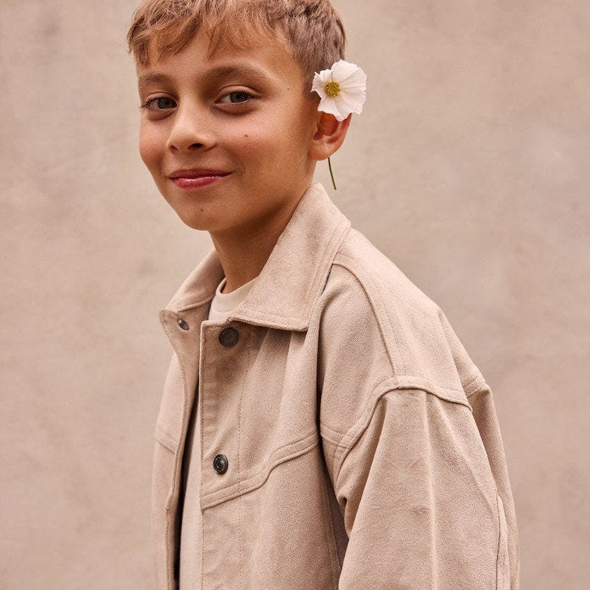 Faux Suede Trucker Jacket