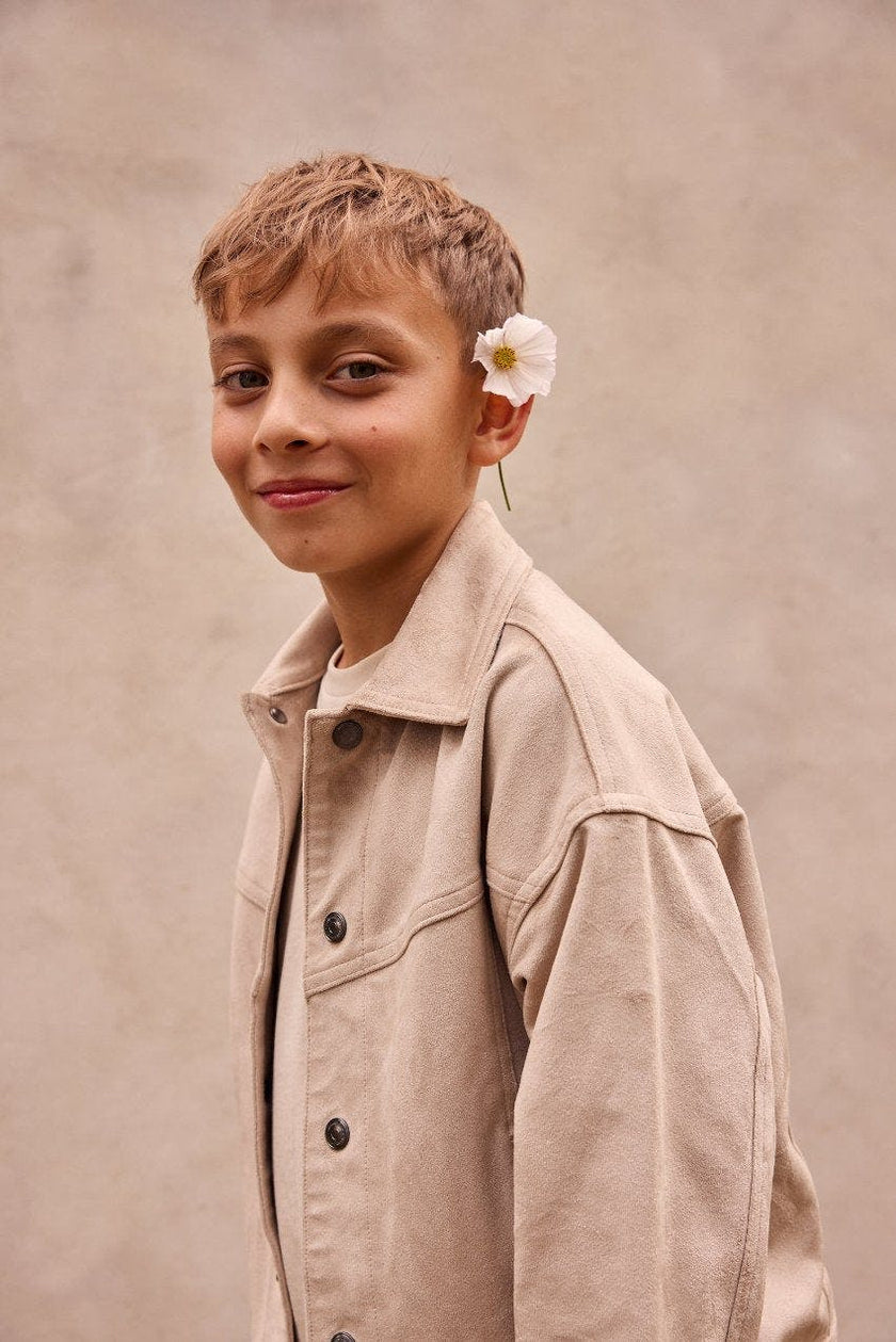 Faux Suede Trucker Jacket