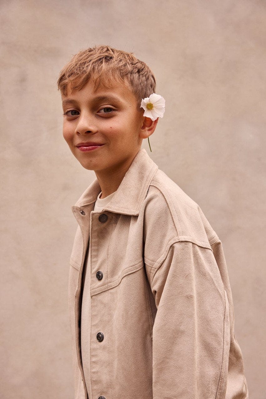 Faux Suede Trucker Jacket