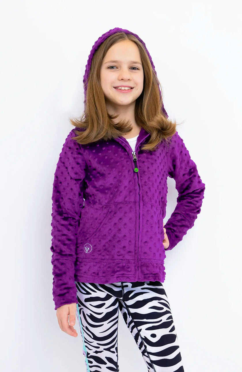 Minky Bubble Zip Hoodie - Purple