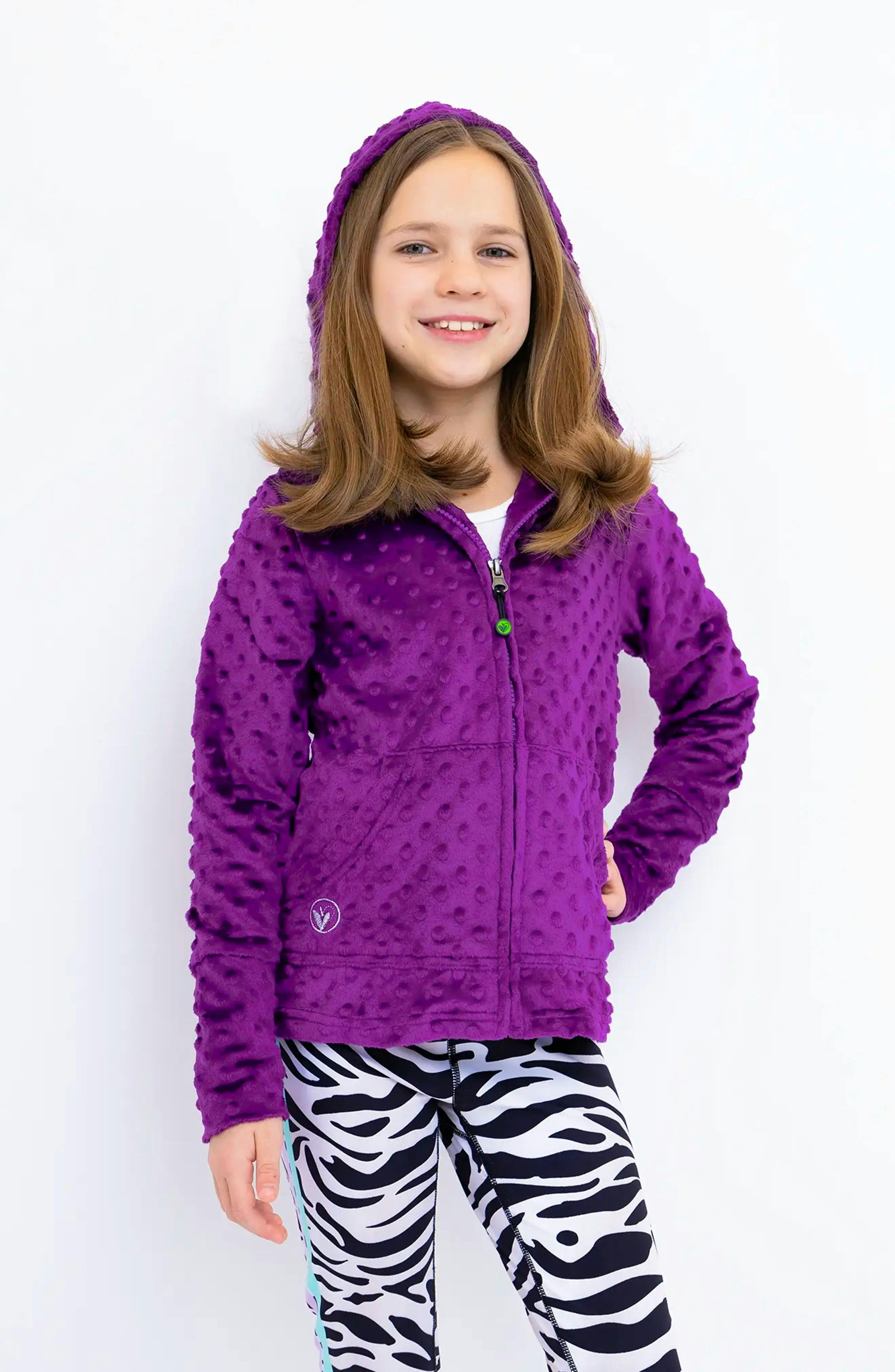 Minky Bubble Zip Hoodie - Purple