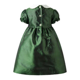 Baby Green Taffeta Rosebud Smocked Dress