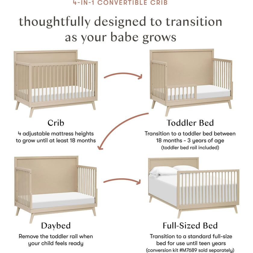 Palma 4-In-1 Convertible Crib With Toddler Bed Conversion Kit