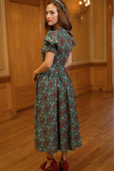 Sophia Dress in Evergreen Merry Ditsy