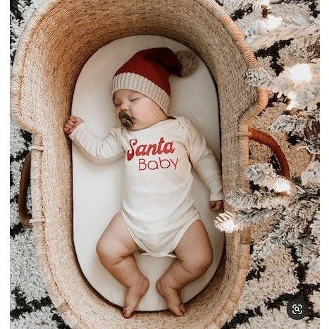 Santa Baby Organic Baby Bodysuit Long Sleeve