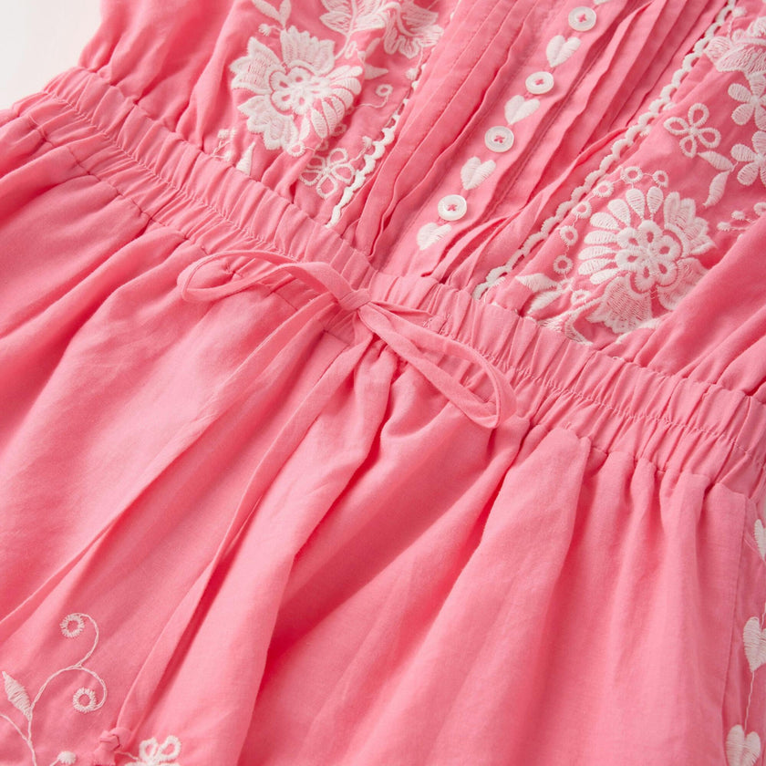 Selena Cotton Embroidered Romper