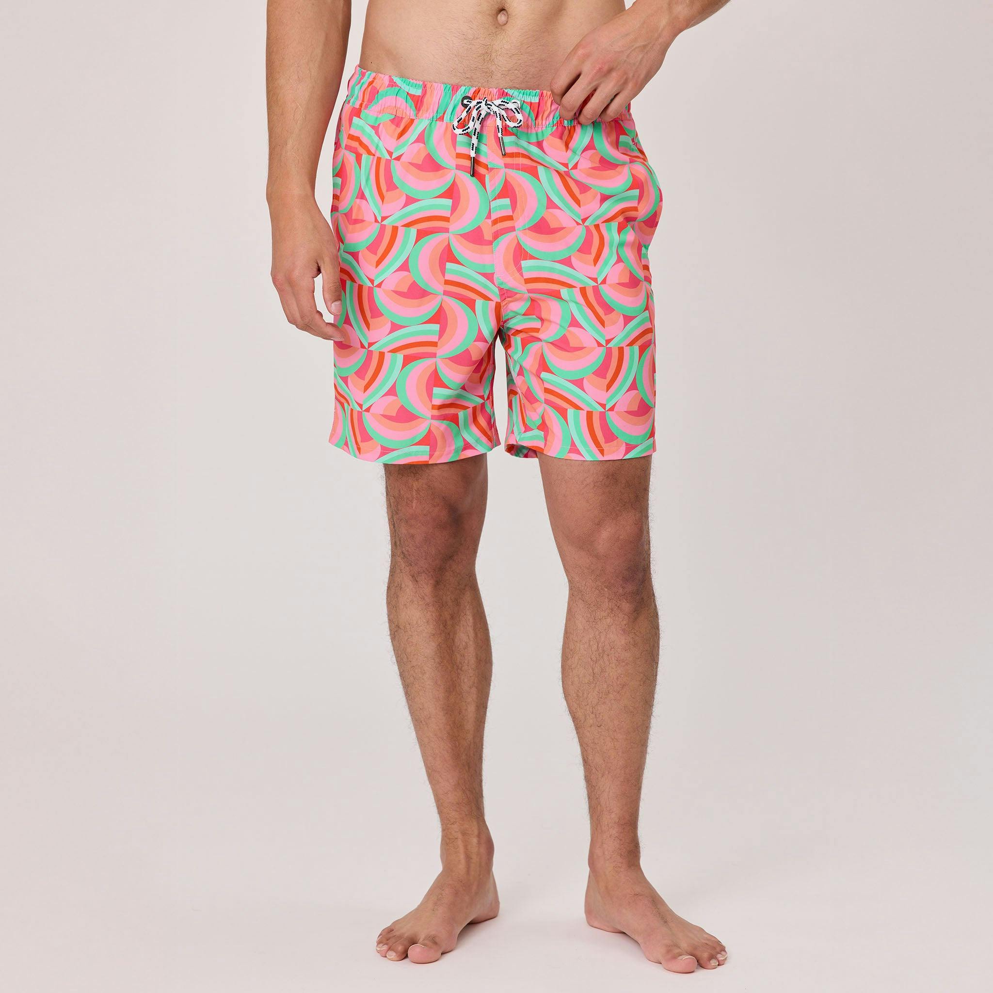 Mens Geo Melon Sustainable Swim Short