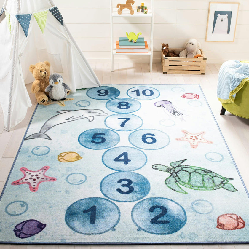 Kids Playhouse Ariel Rug, Blue