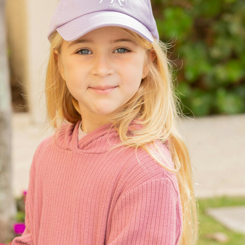 Rainbow Unicorn Bow Baseball Hat (Baby/Toddler, Youth)