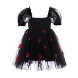 Black Elysande Cherry Tulle Dress