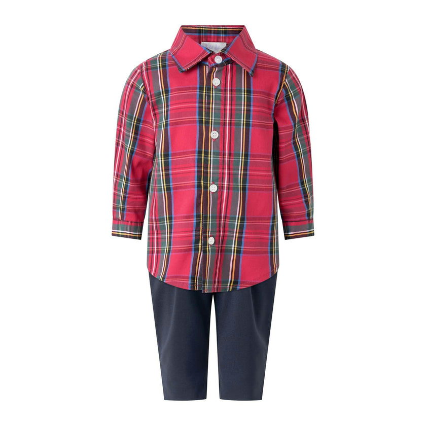 Red Tartan Shirt & Trouser Set