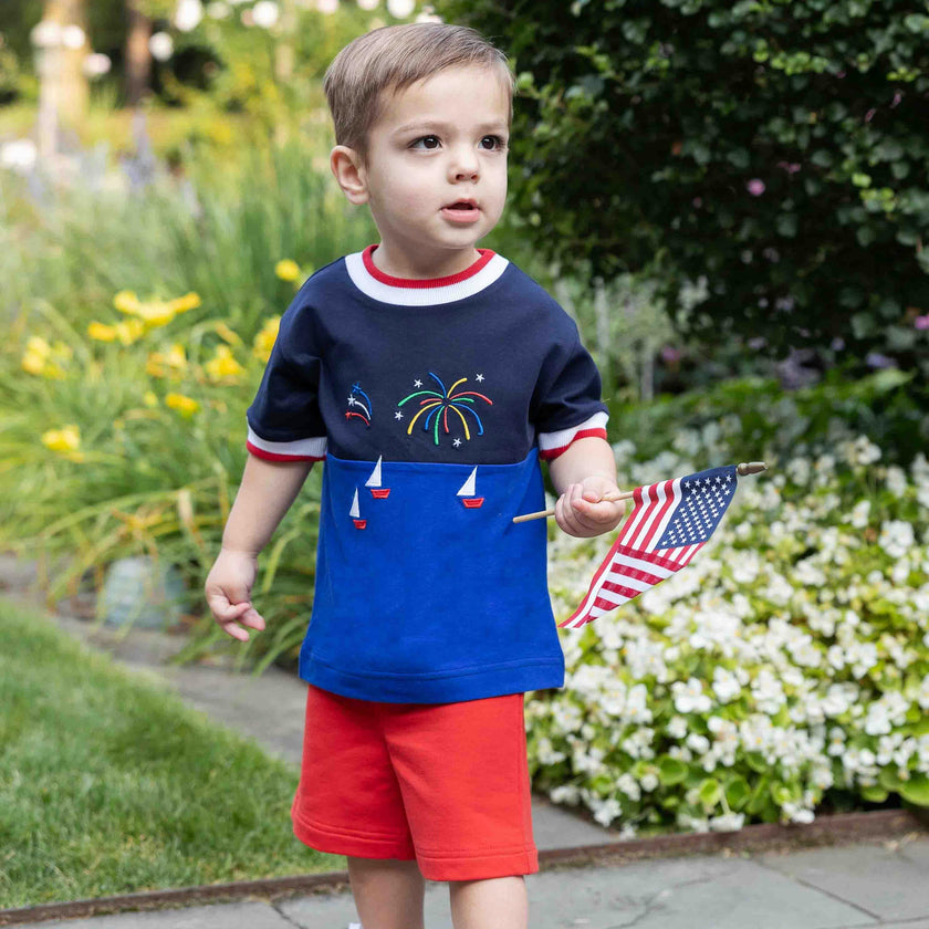 Tshirt With With Boats And Fireworks