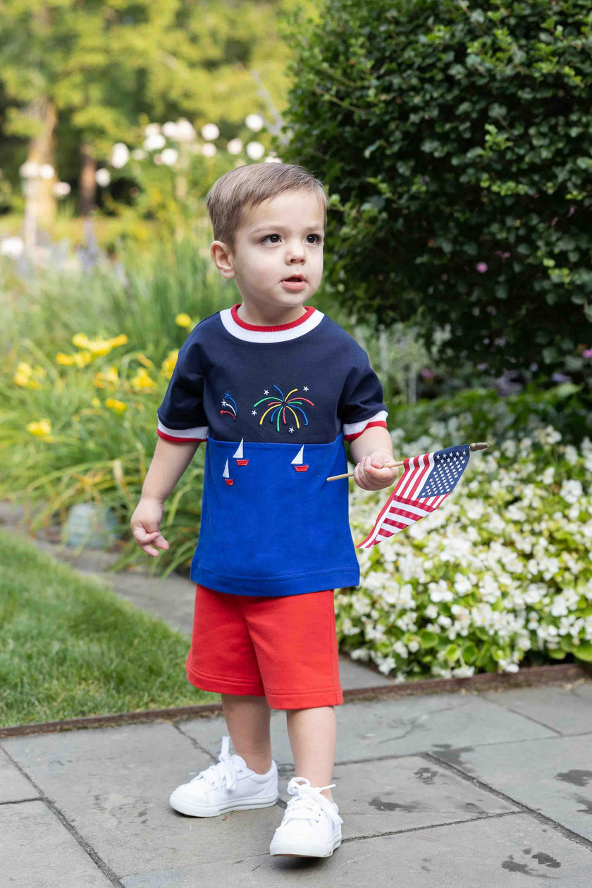Tshirt With With Boats And Fireworks