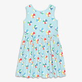 Kids tiered tank dress in beach balls