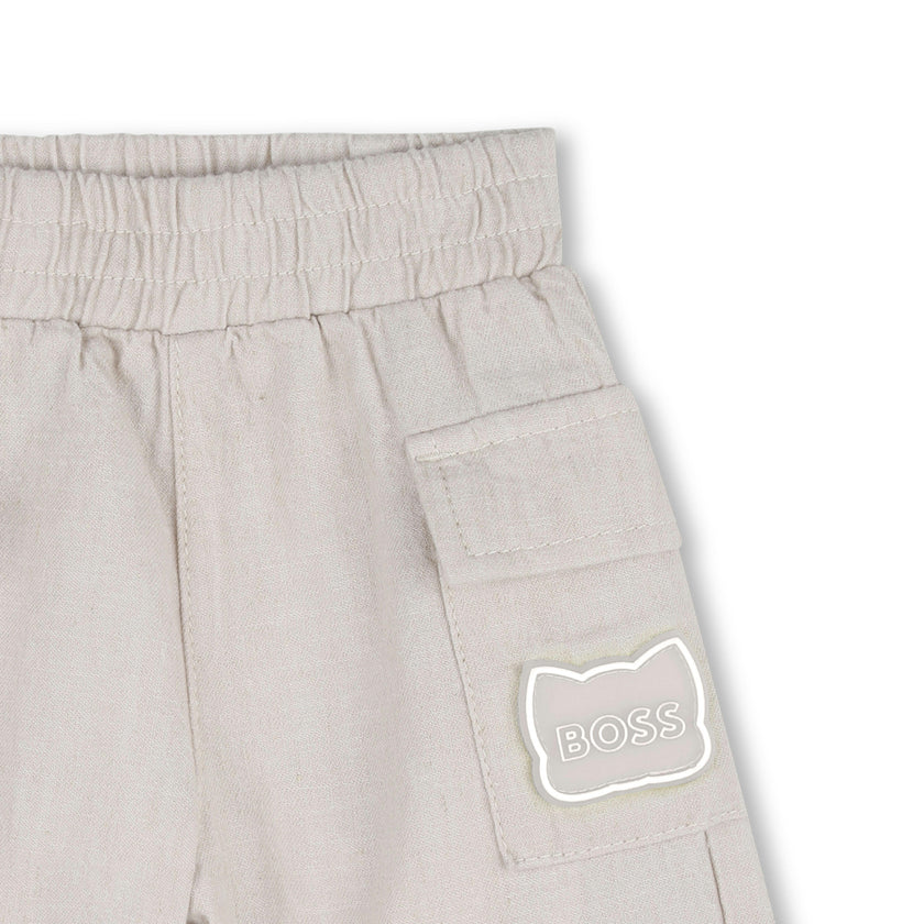 White & Light Beige Graphic Baby Set