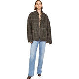 Women's Tahoe Hand Embroidered Oversized Quilted Jacket, Black