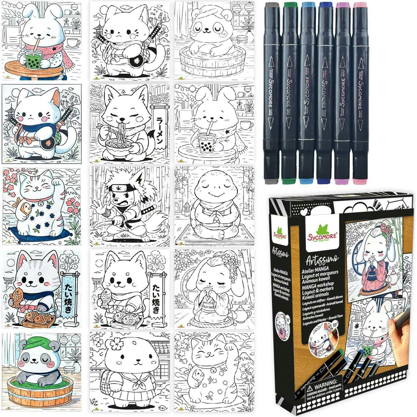 Artissimo - Layout And Markers Kawaii Animals - 10y+