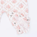 Rose Bow Lattice - Smocked Long Sleeve Romper