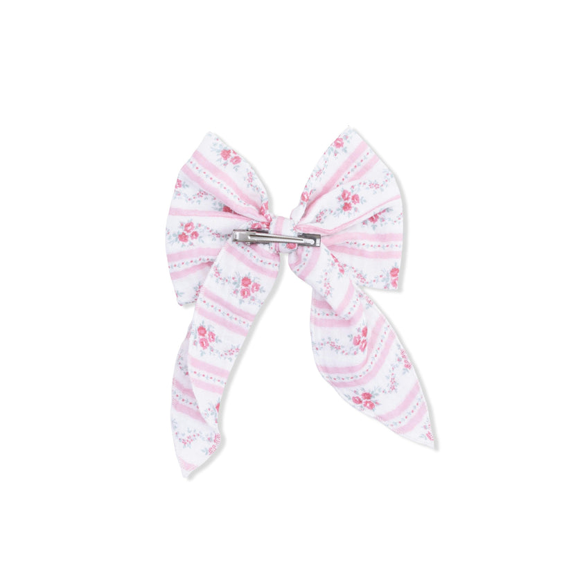 Winding Roses Stripe - Large Bow