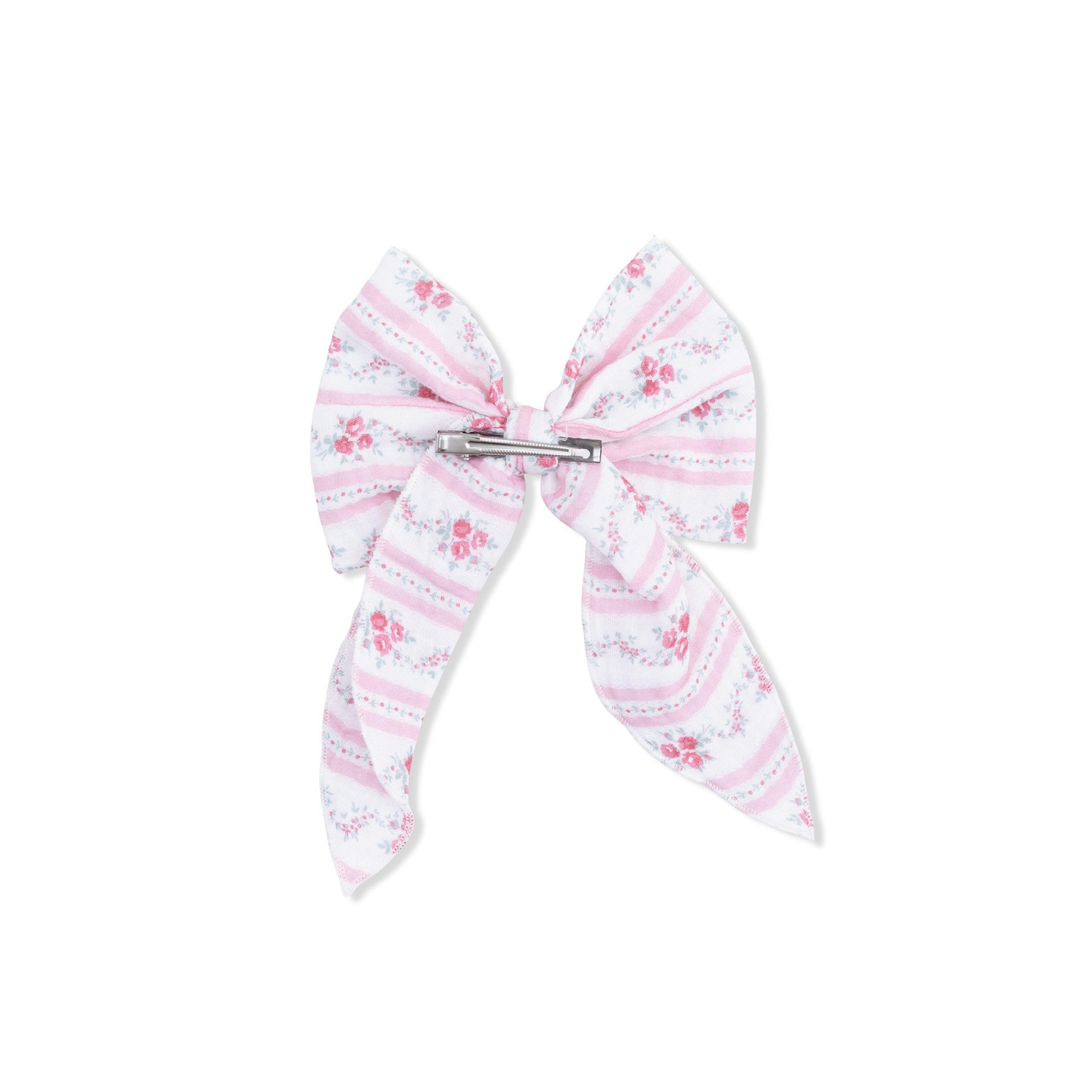 Winding Roses Stripe - Large Bow