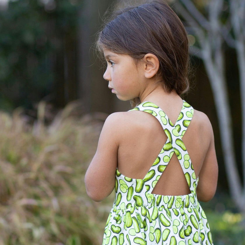 Cross Back Twirly Dress in Pickles