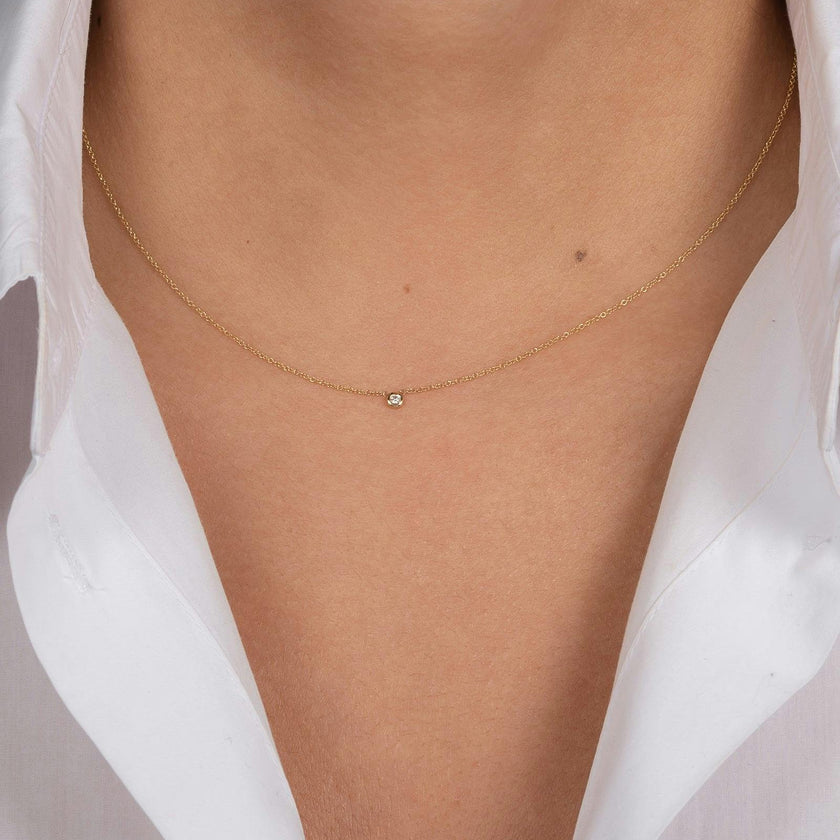 Mini Bezel Diamond Necklace