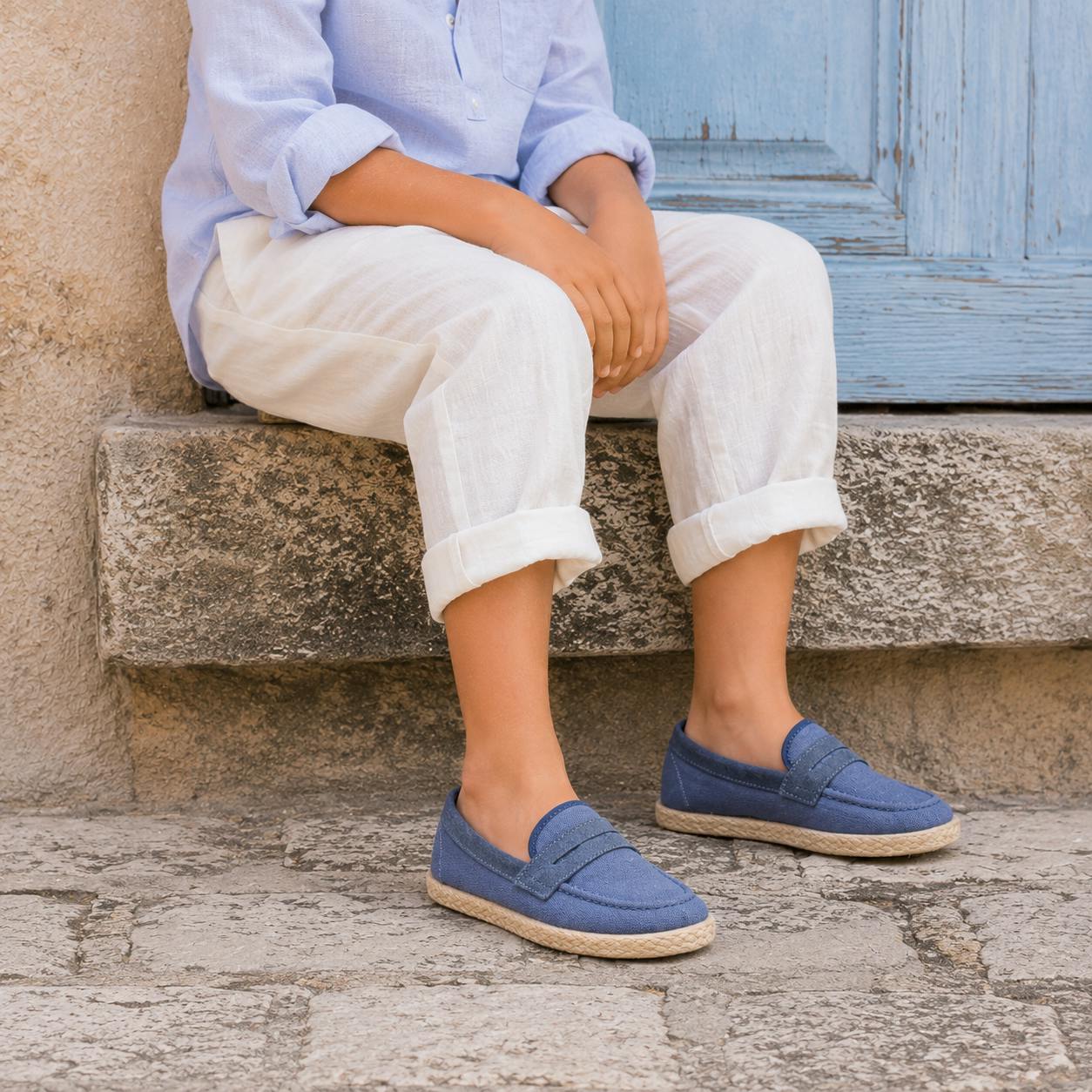 Loafer Espadrille | Indigo Linen