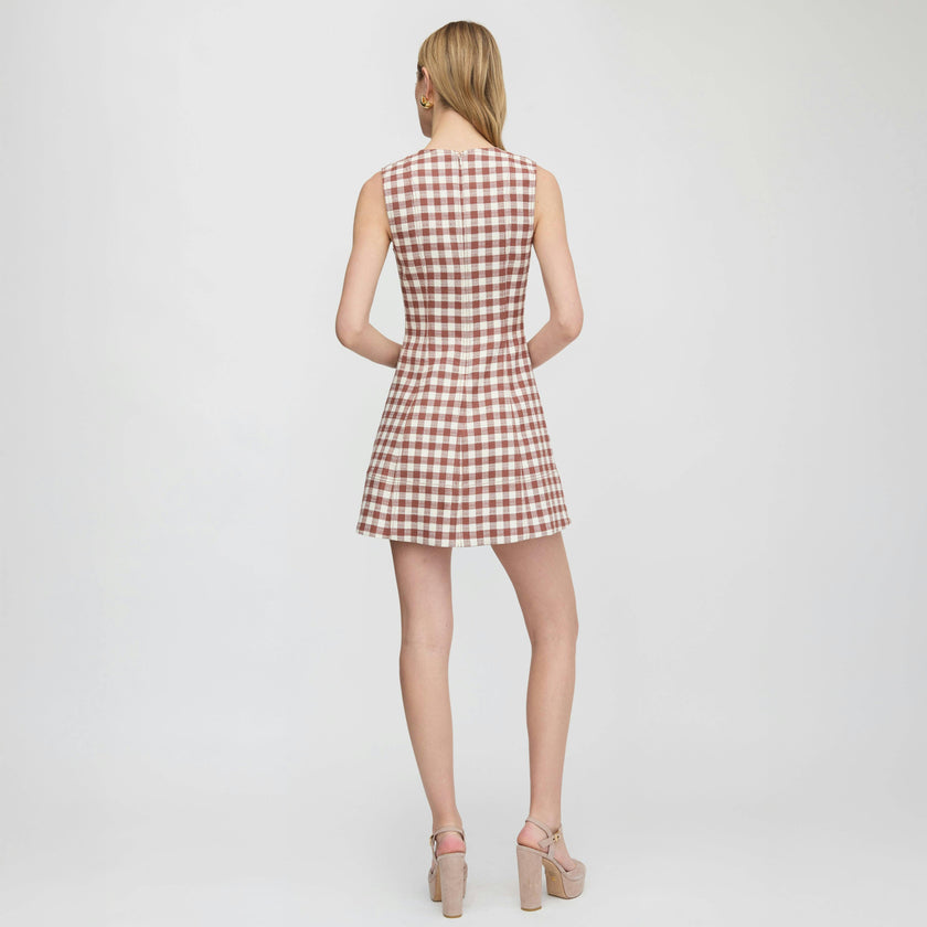 The Angie Dress - Cognac Gingham