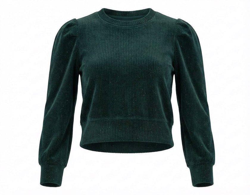 Peyton Top Dark Green Velour