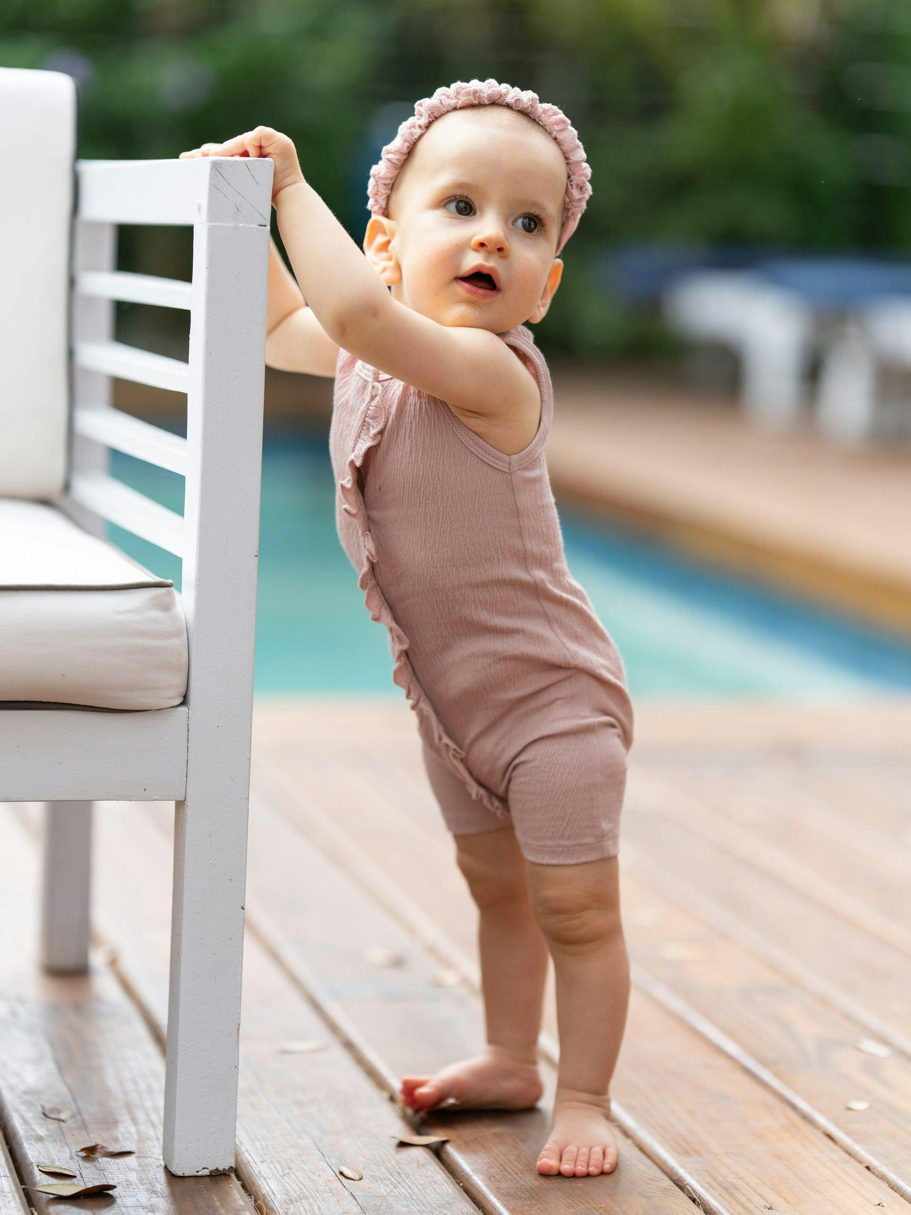 Cotton Gauze Ruffle Romper