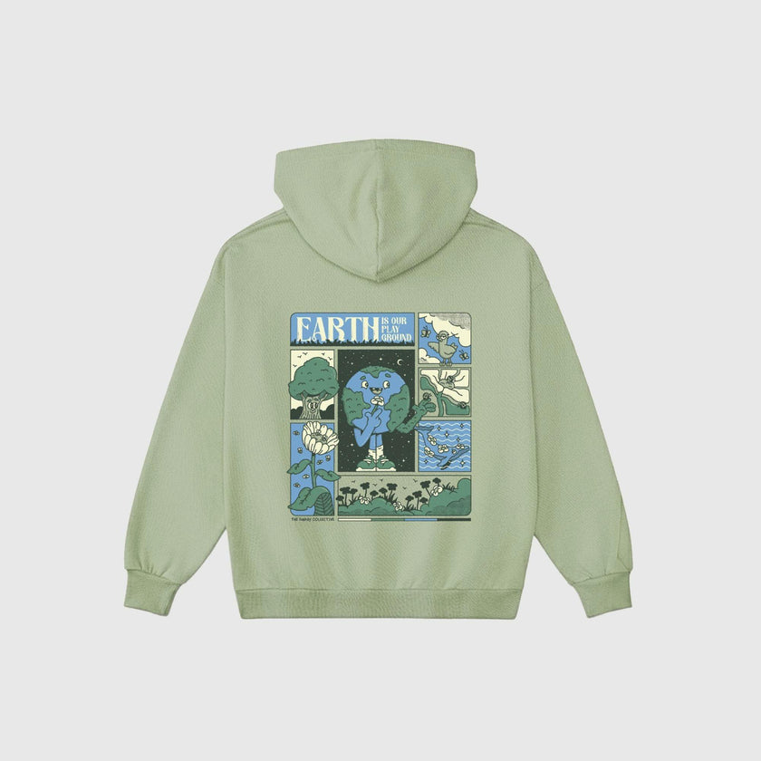 Adult Earth Day Natural Dye Pullover in Honeydew