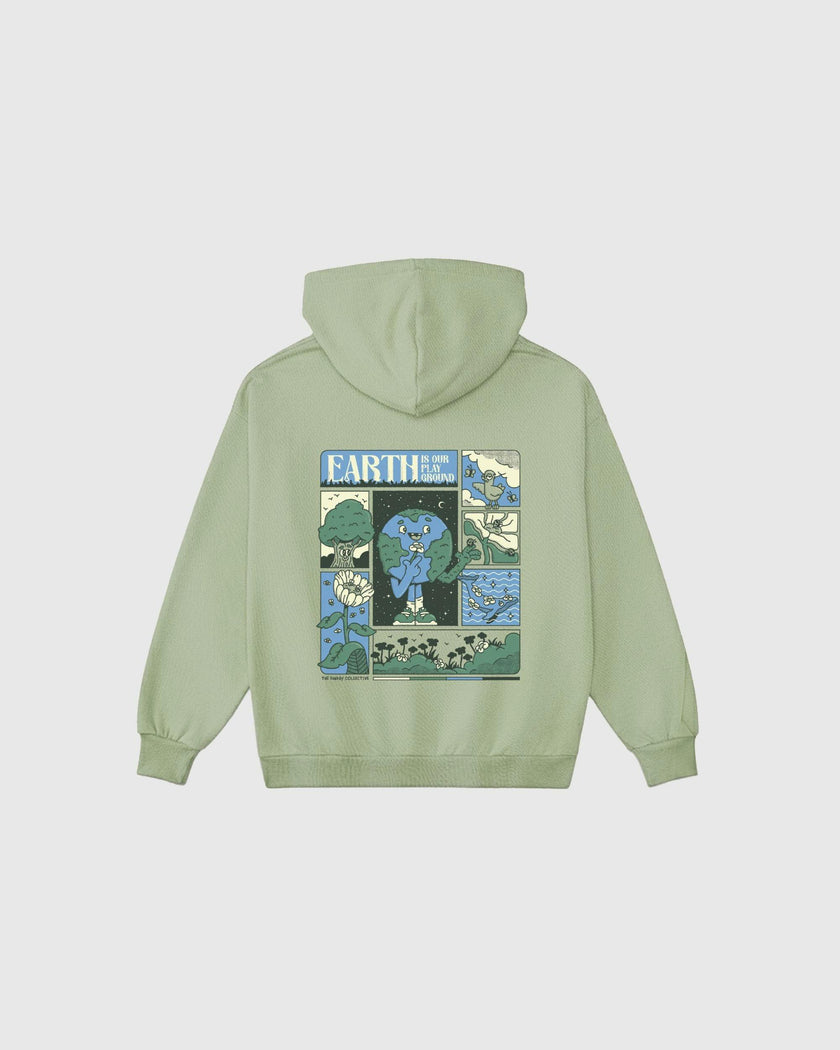 Adult Earth Day Natural Dye Pullover in Honeydew