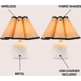 Billie 10.5" Classic Scalloped Shade Rechargeable/Cordless Dimmable Integrated LED Table Lamps