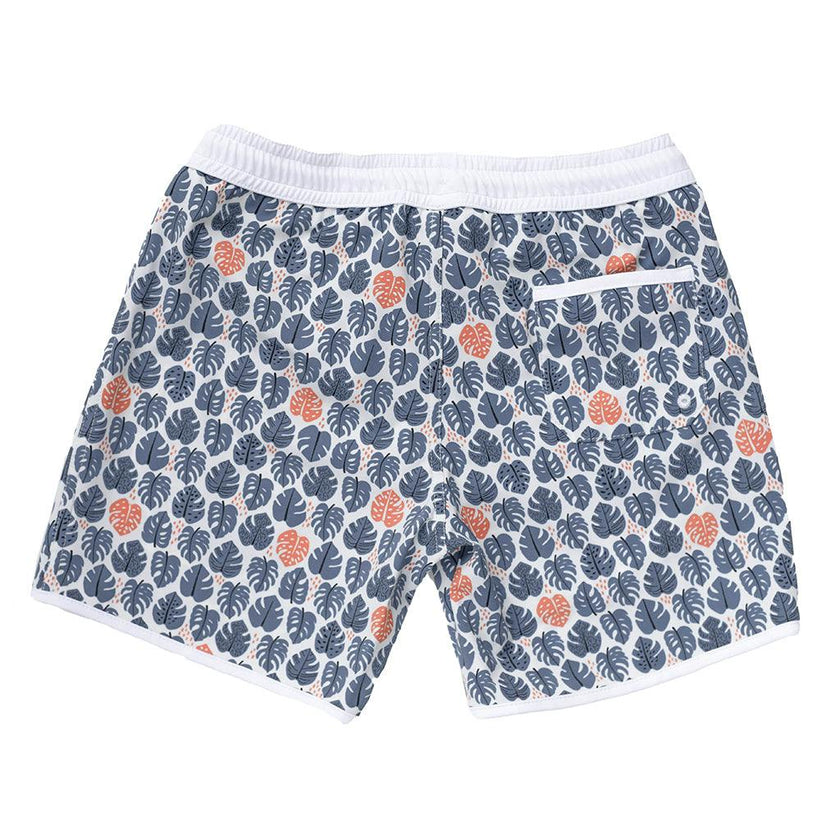 Swimshort Tommaso - Tropical Leaves Pebbles Print