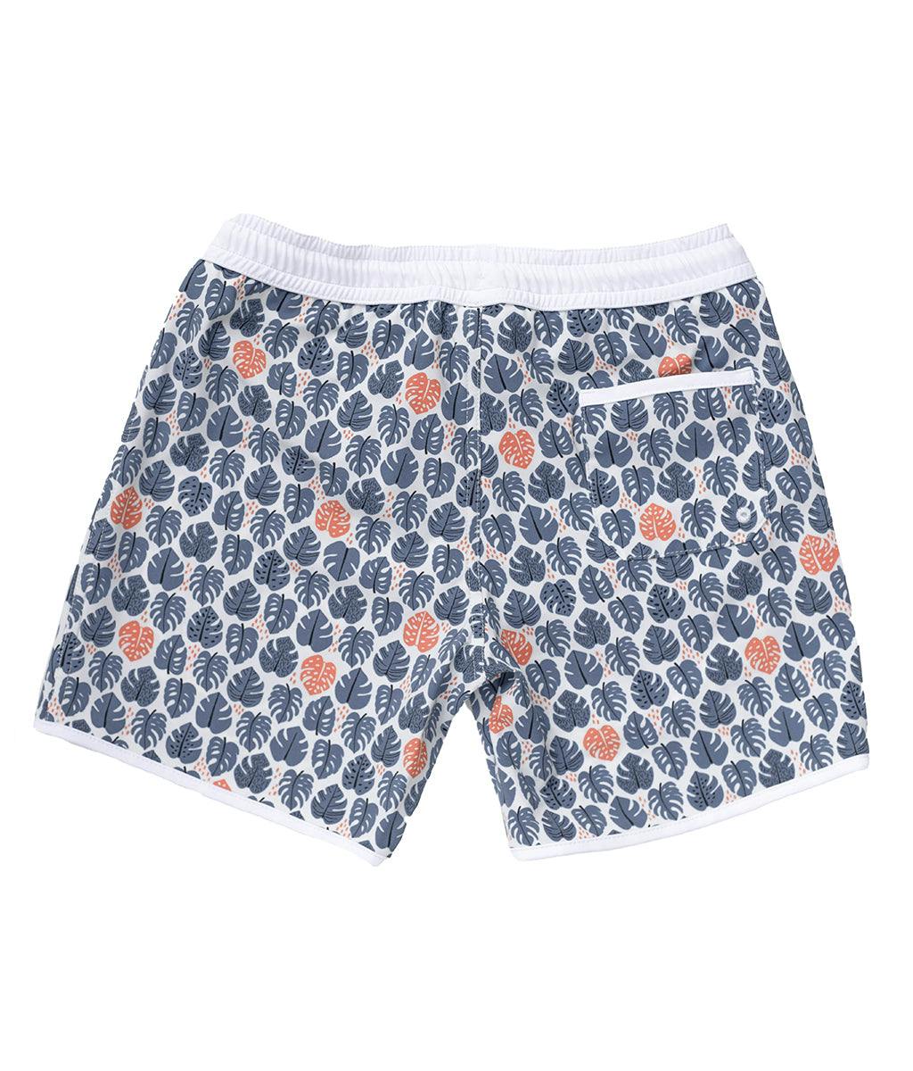 Swimshort Tommaso - Tropical Leaves Pebbles Print