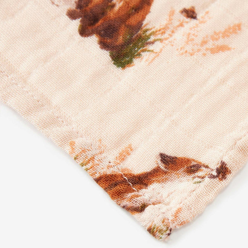 Floral Organic Cotton Muslin Two-Piece Burp Cloth Set