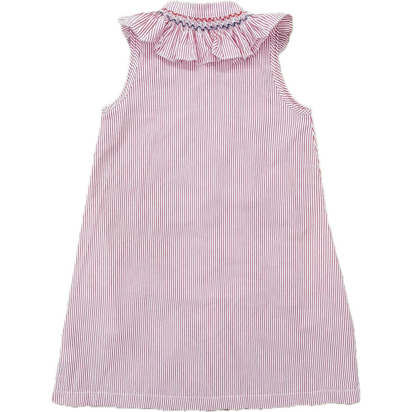 Molly Anne Dress in Red Seersucker