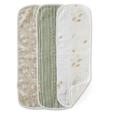 Willow Neutral Leaf Cotton Burp Cloth (Set of 3)