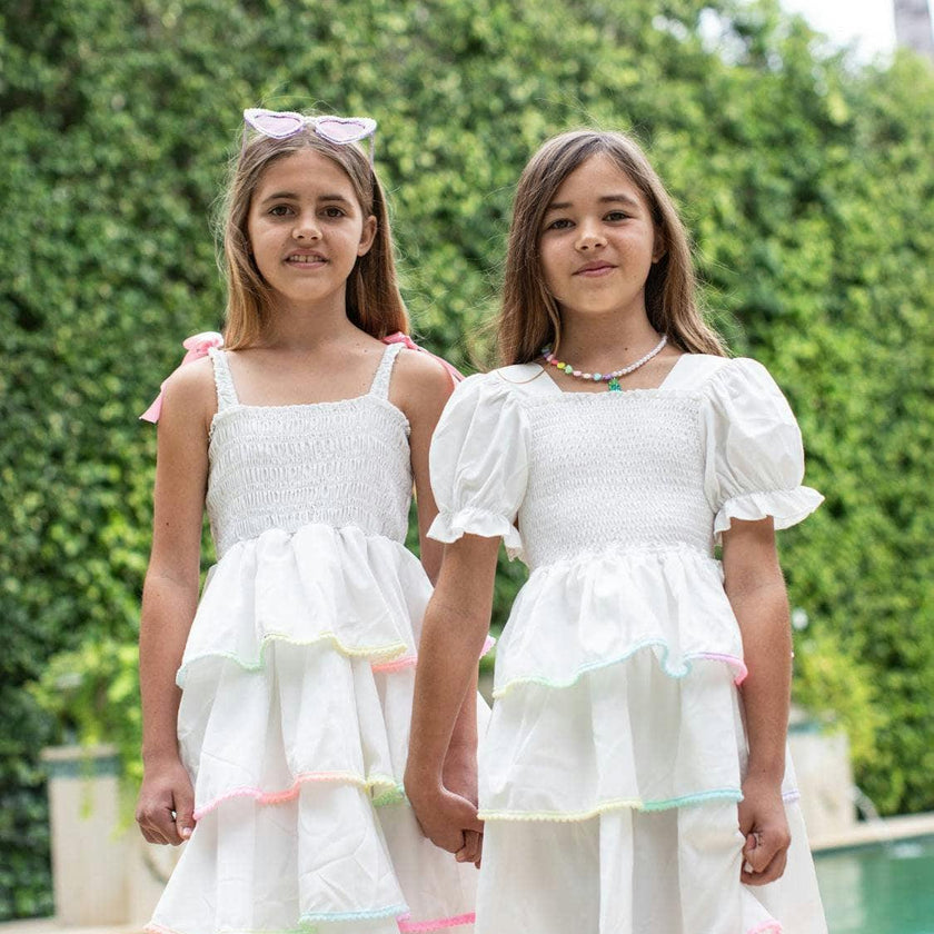 Rainbow Tiered Bow Dress