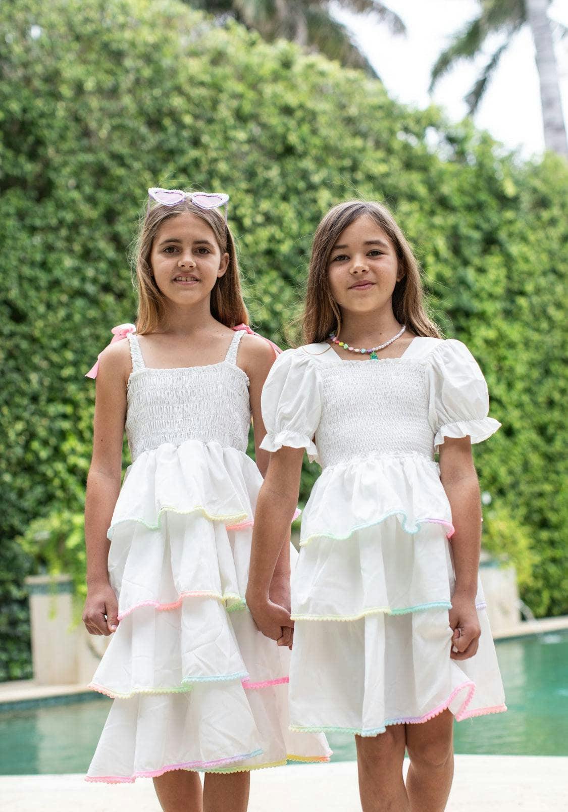 Rainbow Tiered Bow Dress