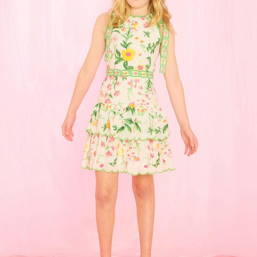 Kaylee Cotton Embroidered Mini Dress