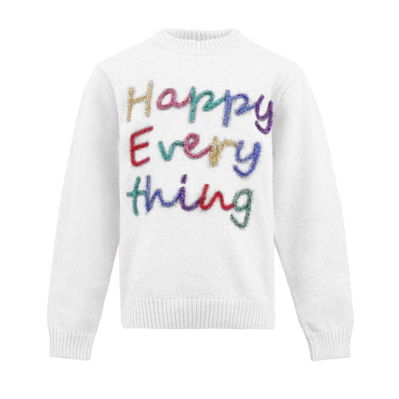 Women's Happy Everything Tinsel Sweater Black